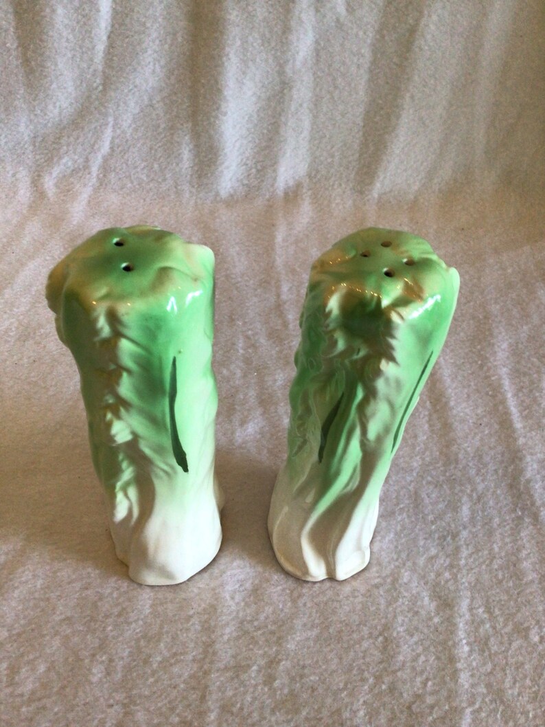 Salt and Pepper Shakers Ceramic Celery made in Japanvintage Etsy