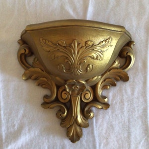 Wall Decor/Wall Pocket -Homco (Home Interior) Hanging #6050 with Fleur de Lis Design -Vintage