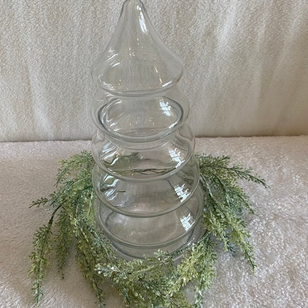 Clear Glass Christmas Trees Candy Jar Etsy