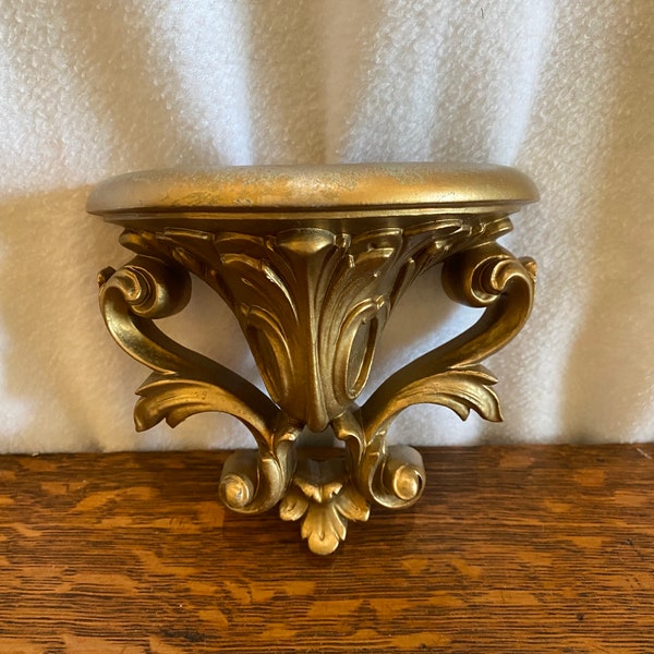 Wall Decor - Wall Pocket/Planter - Ornate - Gold-Tone - Home Interior 2802-2B - Vintage