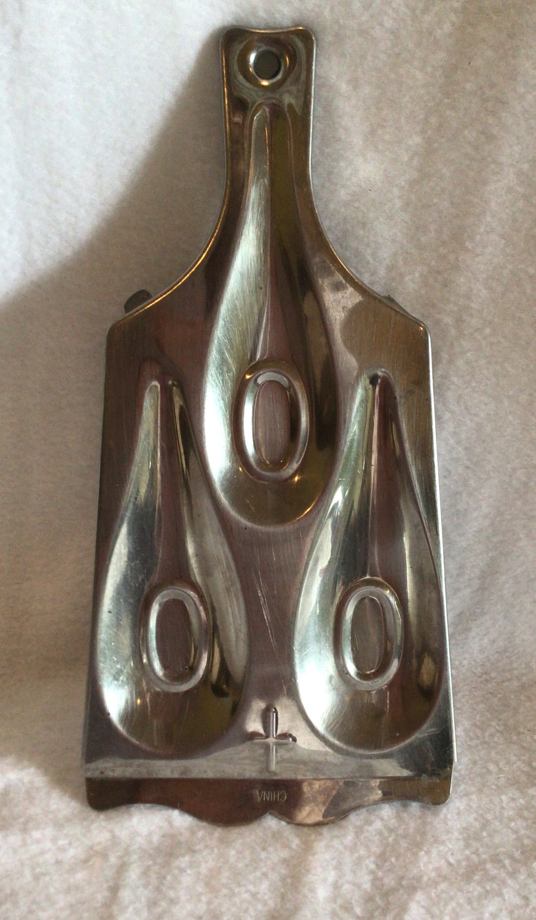 Spoon Rest Silvertone Metal 3 Spoon Holder for Stove Etsy