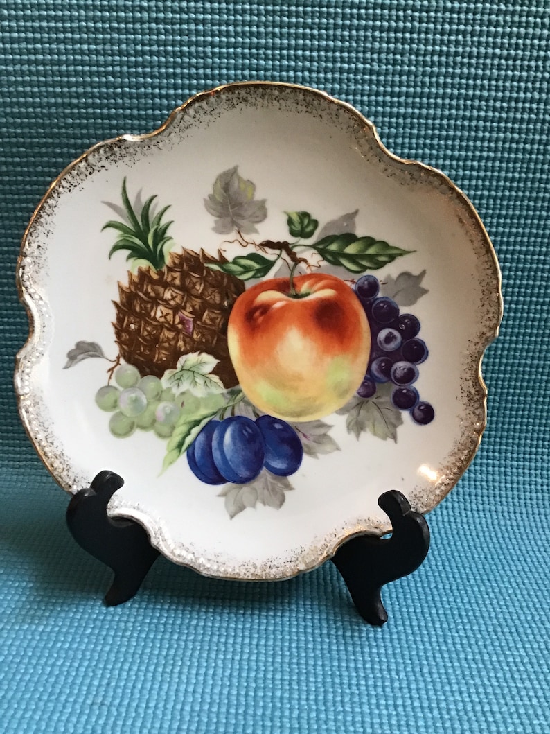 Serving Plates Fine China Fruit Pattern Gold Trim Plate and Etsy