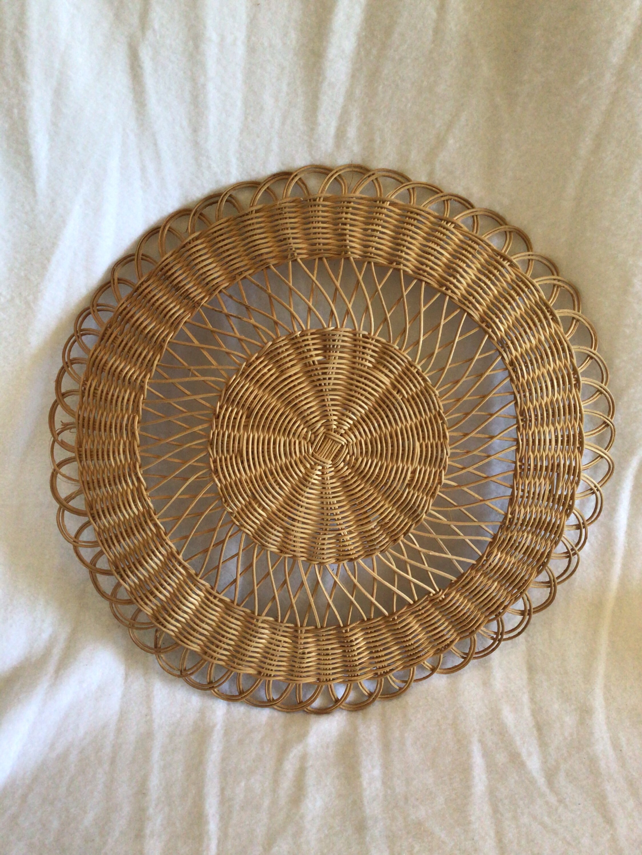 Vintage Boho Round Wicker Wall Decor Etsy
