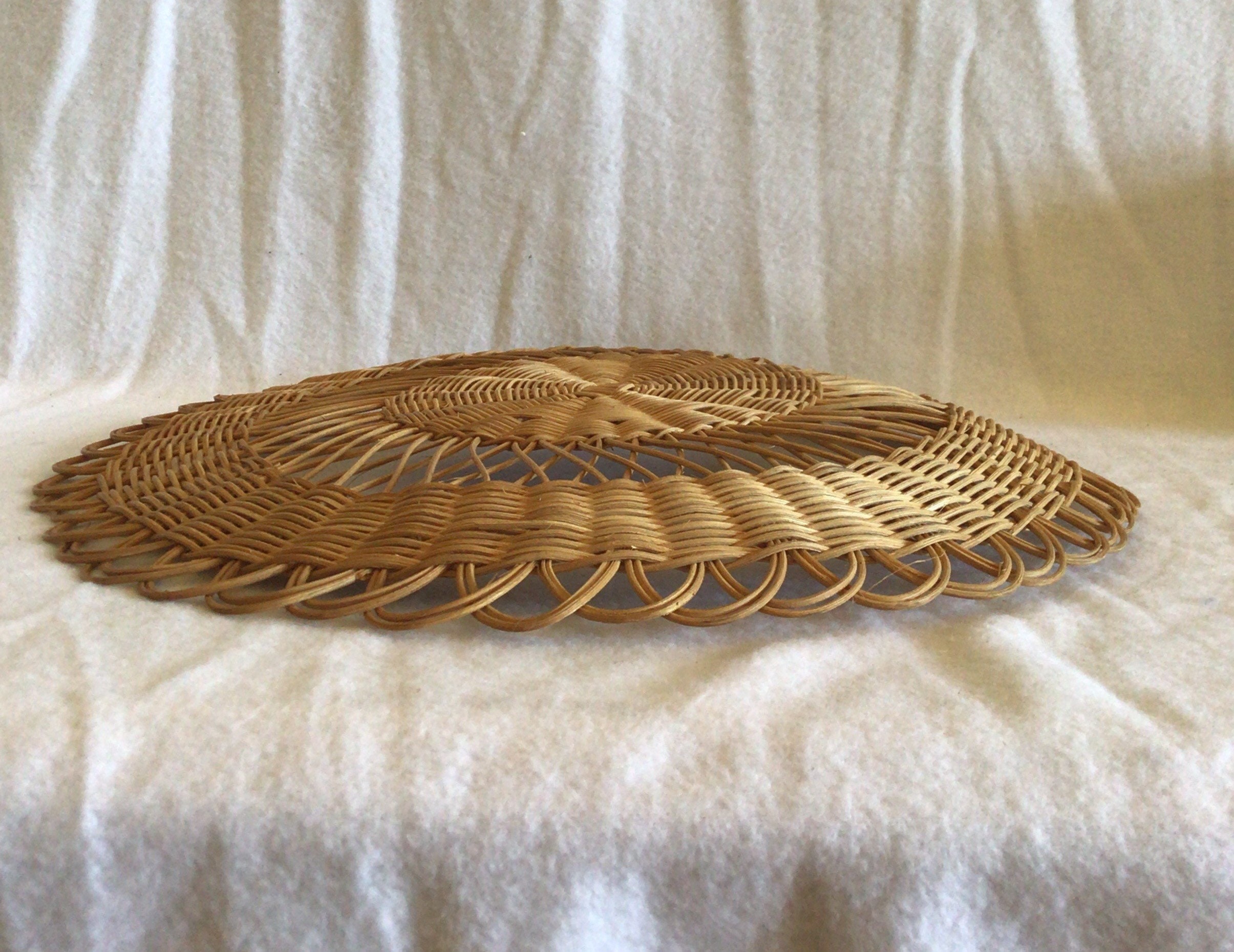 Vintage Boho Round Wicker Wall Decor Etsy