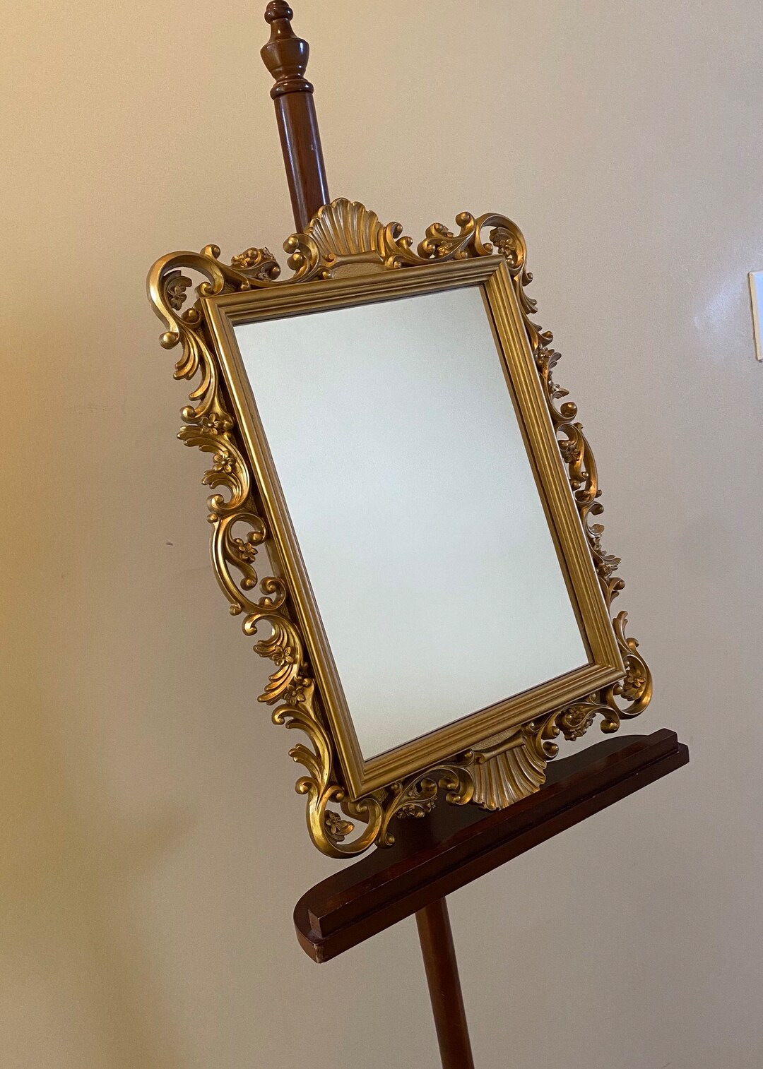 Accent Wall Mirror Gold Frame Homco Inc 2151 Vintage Etsy