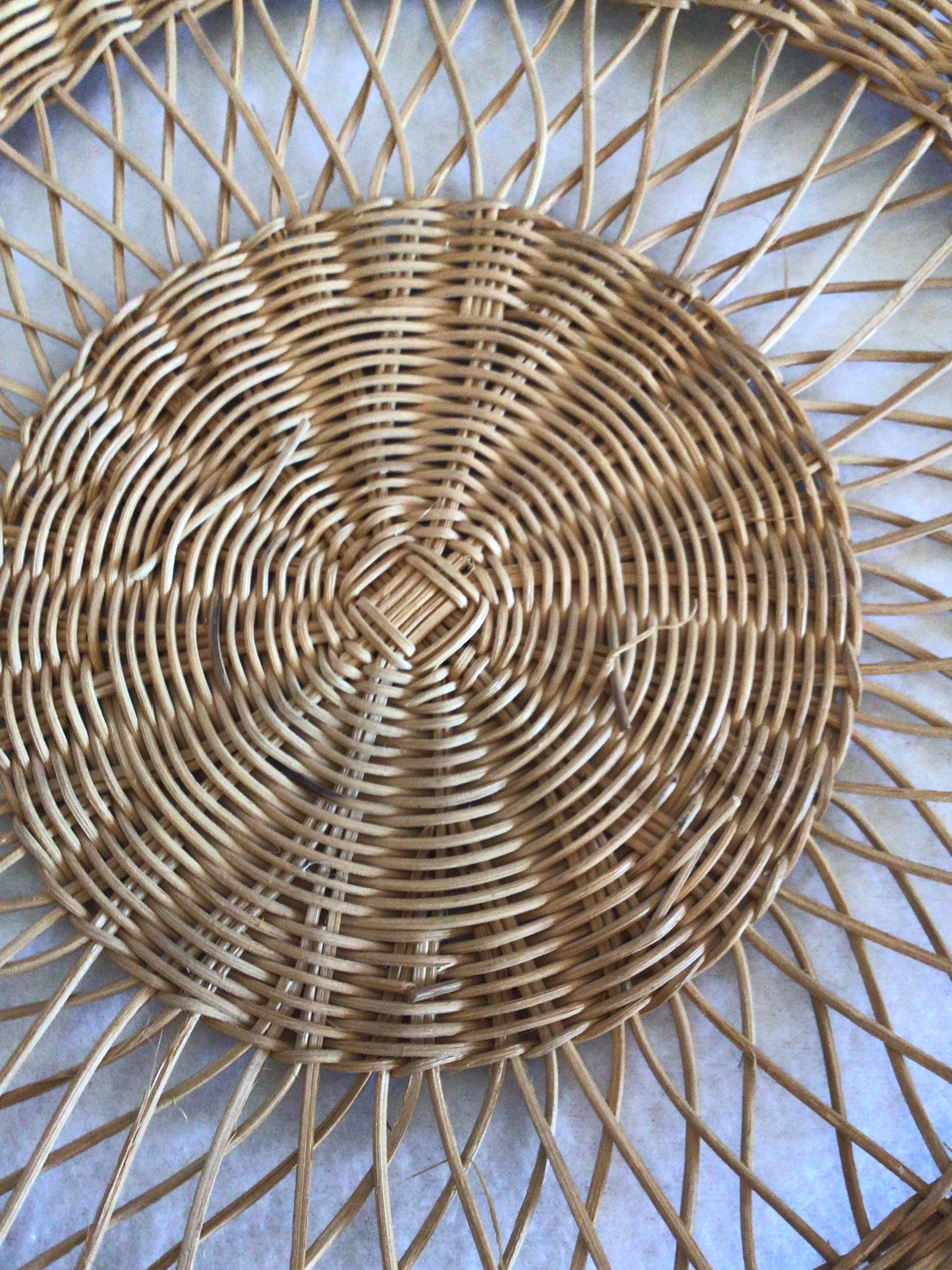 Vintage Boho Round Wicker Wall Decor Etsy