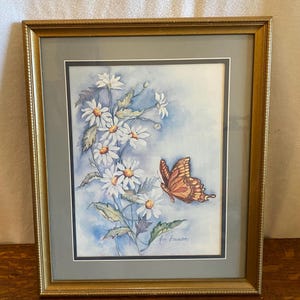 Butterfly Print by Ava Freeman - Framed and Matted - Vintage