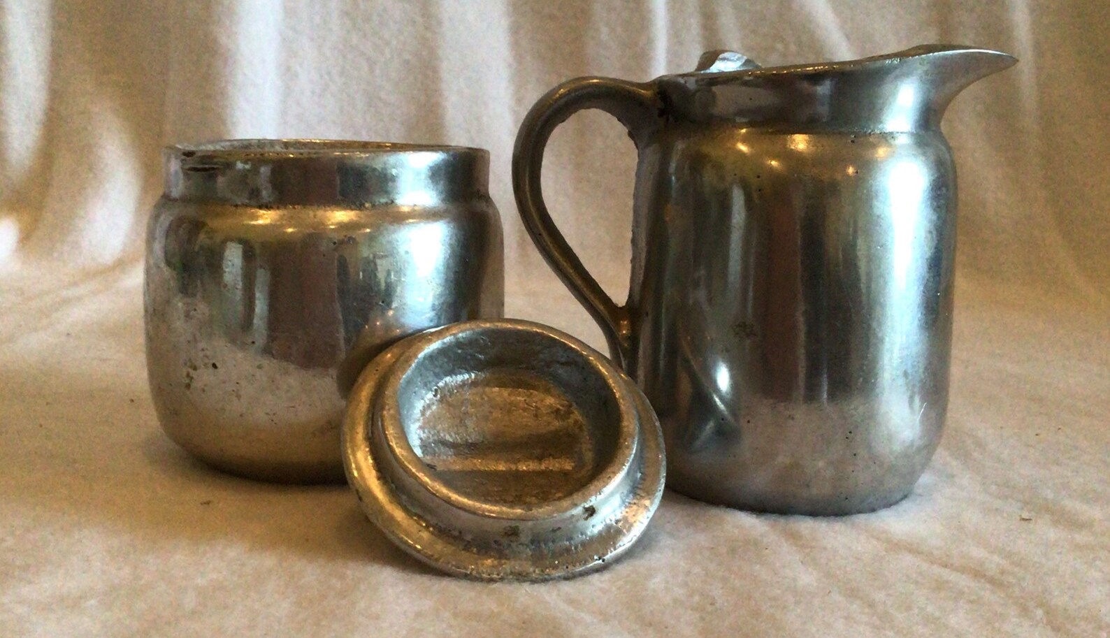 Sugar and Creamer Setpewter Sugar Bowl With Lid and Creamer Etsy