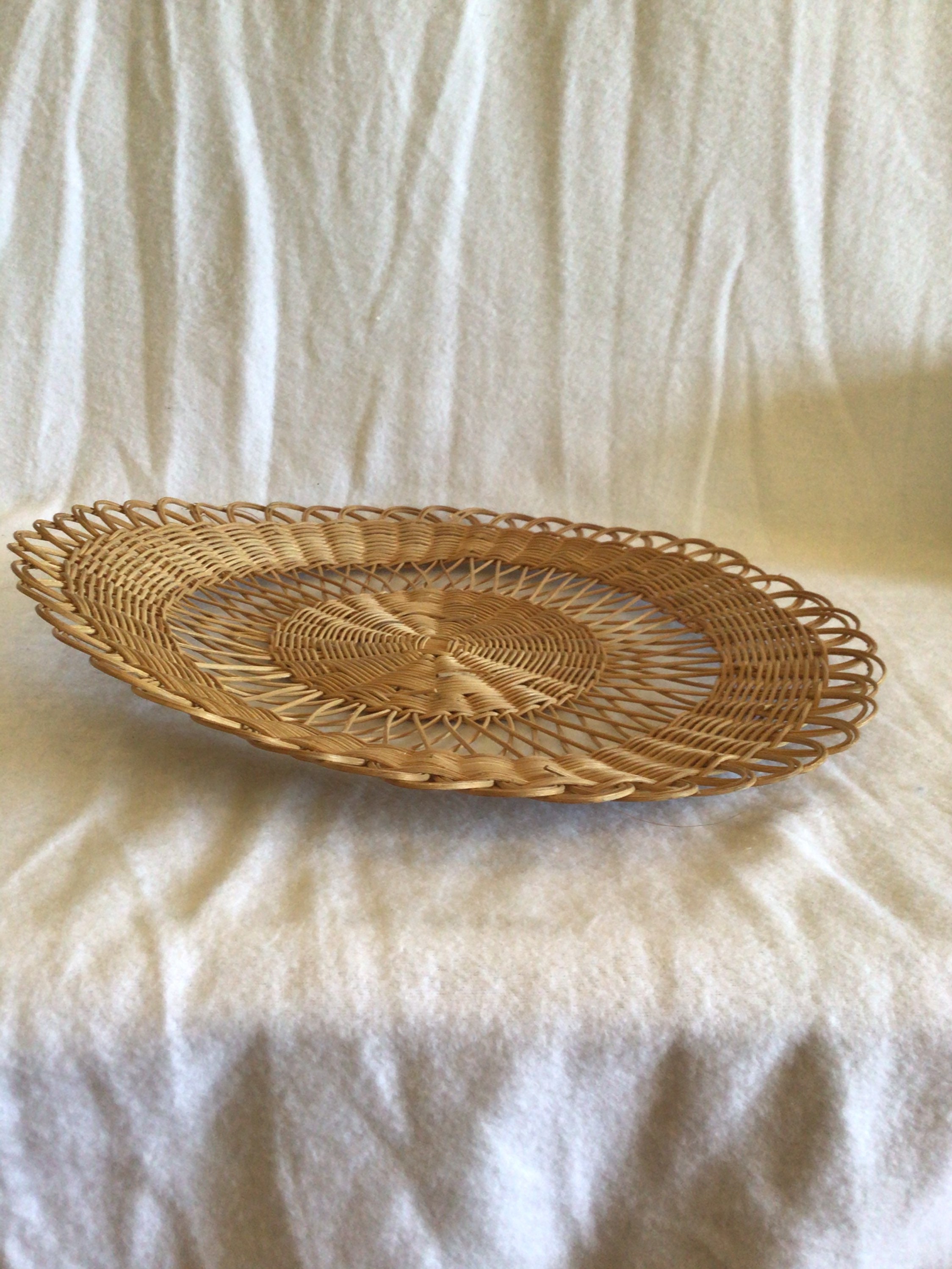 Vintage Boho Round Wicker Wall Decor Etsy