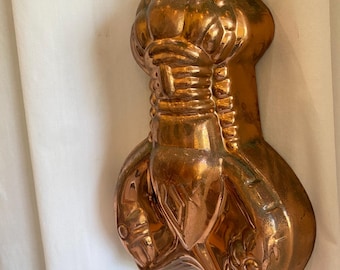 Copper Gelatin Mold- Vintage- Lobster Shaped - Aged Patina - Wall Decor
