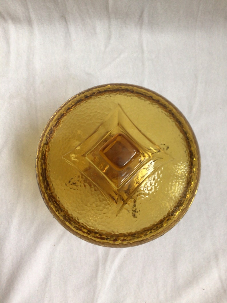 Compote Dish With Lidamber Glassvintage Etsy