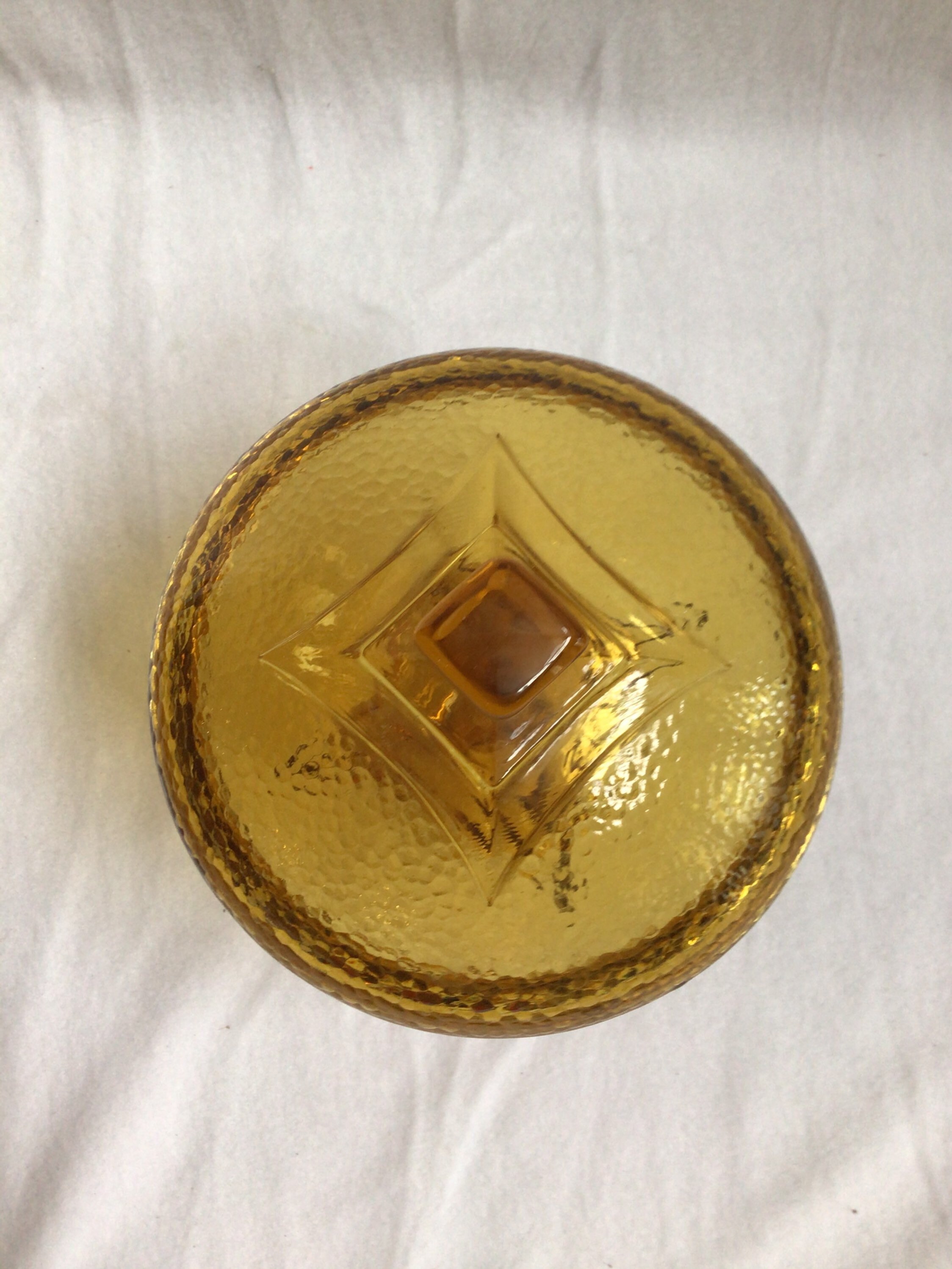 Compote Dish With Lidamber Glassvintage Etsy