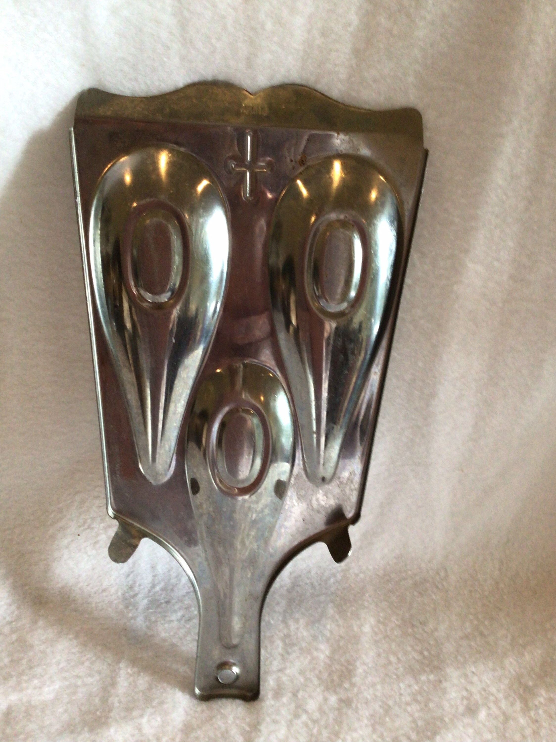 Spoon Rest Silvertone Metal 3 Spoon Holder for Stove Etsy