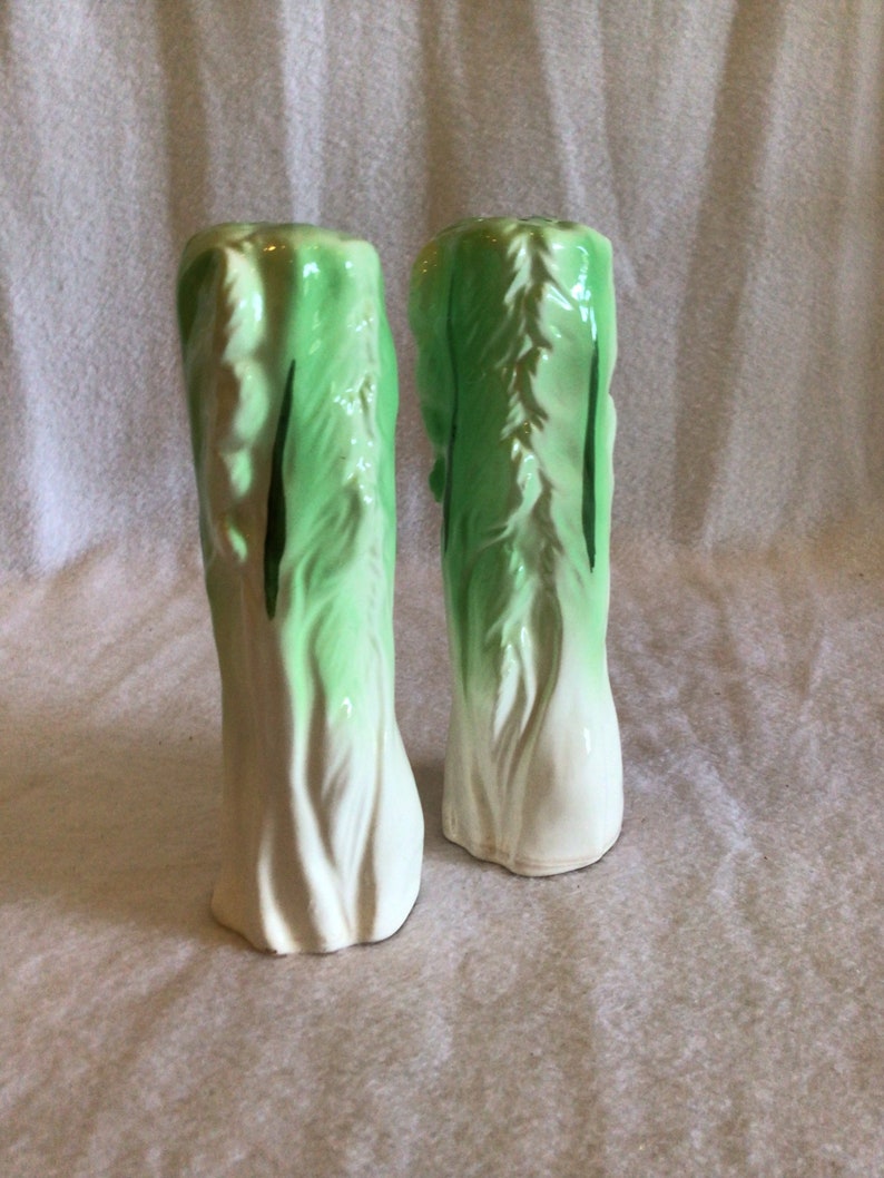 Salt and Pepper Shakers Ceramic Celery made in Japanvintage Etsy