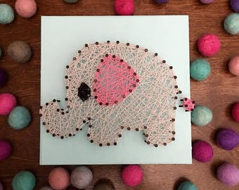 Elephant string art | Etsy