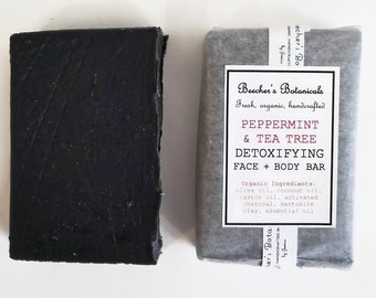 CHARCOAL BAR SOAP | face body wash | organic vegan zero waste skin care