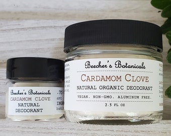 CARDAMOM CLOVE natural deodorant cream jar | organic vegan zero waste