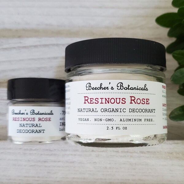 ROSE DEODORANT cream | organic, vegan, zero waste, all natural, homemade, baking soda