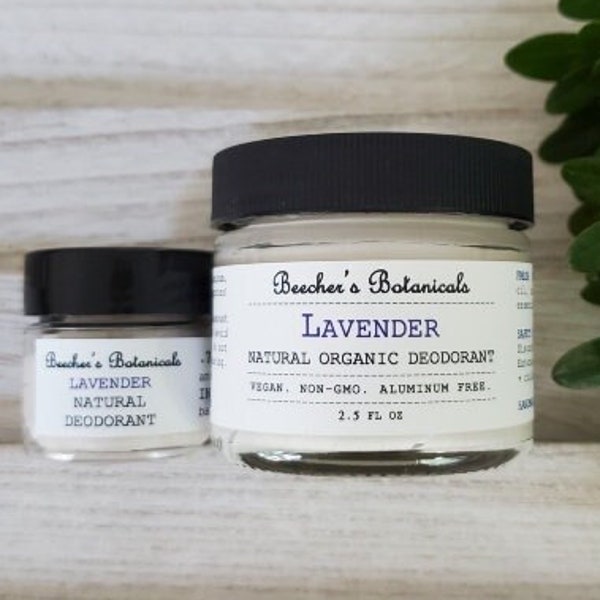 LAVENDER DEODORANT cream | organic, vegan, all natural, zero waste, women, men, homemade, baking soda