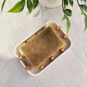 ZERO WASTE soap dish draining soap dish biodegradable eco friendly compostable bamboo fiber plastic free image 5