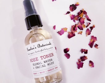 rose water toner | MOISTURIZING | organic + natural | restore pH + makeup setting spray | sensitive + mature skin | self care