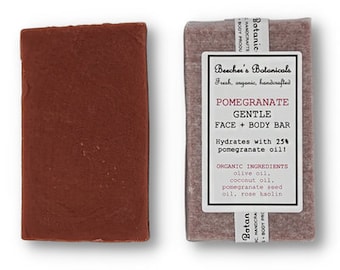 pomegranate bar soap | body moisturizer | organic, vegan, handmade, zero waste cleanser