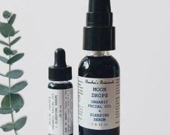 moon drops facial serum | organic blue face oil | calming relief | zero waste skincare
