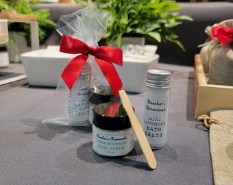 Mini Spa Gift for women | thinking of you gift for friend, coworker, neighbor | biodegradable cellophone with festive red bow | party favor