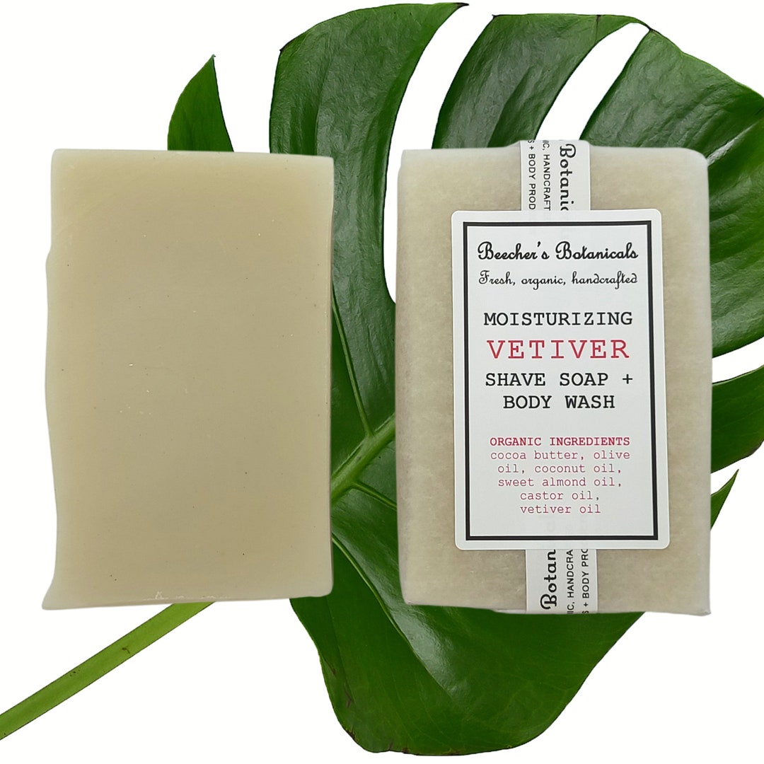 Natural Shave Soap Bar Vetiver Organic Vegan Zero Waste Etsy