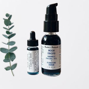 moon drops facial serum | organic blue face oil | calming relief | zero waste skincare