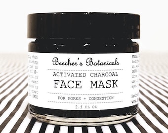 Detoxifying Activated Charcoal Face Mask for Oily Skin - Organic Vegan Zero Waste - Charcoal  Bentonite Clay Mask for Clear Complexion