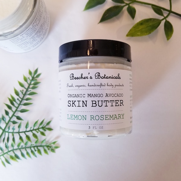 LEMON ROSEMARY skin butter | skinfood moisturizer | organic vegan zero waste