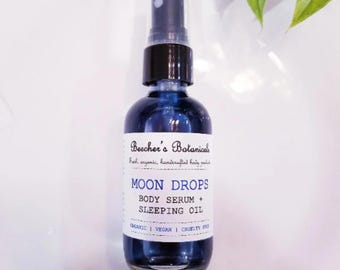 MOON DROPS body serum | calming blue body oil + beauty sleep serum | vegan zero waste skincare