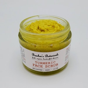 TURMERIC FACE SCRUB | brighten, exfoliate | cleansing face scrub | organic + vegan zero waste skin food