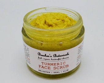 TURMERIC FACE SCRUB | brighten, exfoliate | cleansing face scrub | organic + vegan zero waste skin food