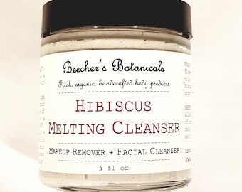 organic FACIAL CLEANSER | hibiscus flower + organic lavender melting oil cleanser | cold cream makeup remover | calming