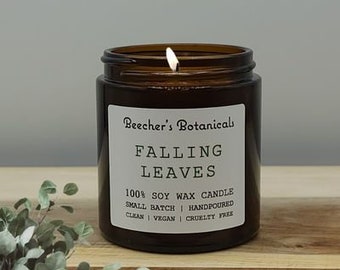 Falling Leaves Candle | autumn and winter decor | scented soy wax candles