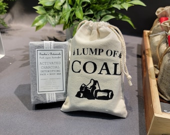 Lump Of Coal Soap Funny Stocking Stuffers for Men or Women Handmade Activated Charcoal Soap Christmas Gift Idea for Dad Husband Mom Wife