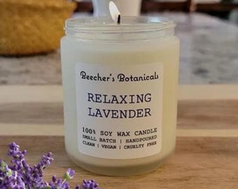 Lavender scented vegan candle | 8 oz soy candle
