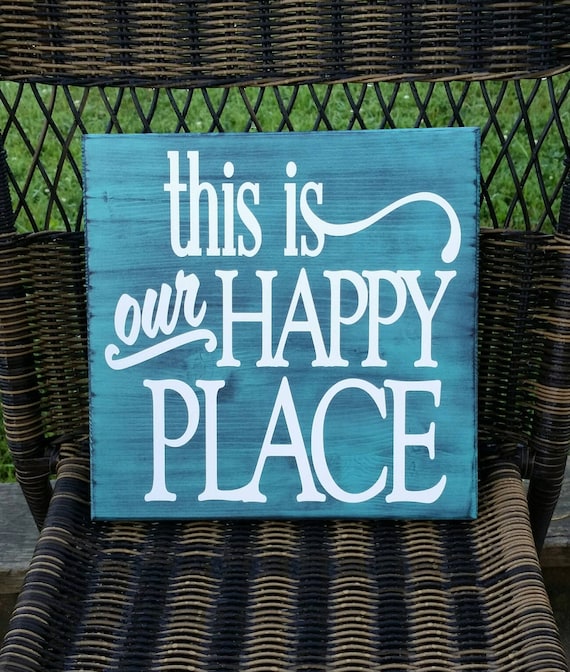 Items similar to This Is Our Happy Place Hand Painted Signs/ Wood