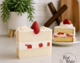 Strawberry Shortcake Artisan Soap: Fruity Handmade Bar, 150g