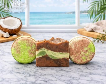 Paquete de jabón y bomba de baño Coconut Cove: un dulce conjunto hecho a mano