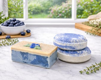 Jabón y bomba de baño Blue Thyme Bliss: set de hierbas afrutadas