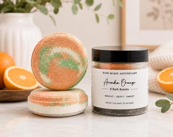 Arcadia Orange Bath Bomb, Arizona Citrus Fizzy, Handmade Spa Gift for Her