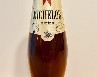 Hucha de plástico con forma de botella de cerveza Michelob vintage, hucha grande de 45 cm de Anheuser Busch, decoración retro para bar, ideal para la cueva del hombre. Regalo perfecto para el Día del Padre.
