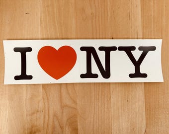 Pegatina vintage "Amo Nueva York" de Milton Glaser Design. Calcomanía original de Nueva York sin usar.