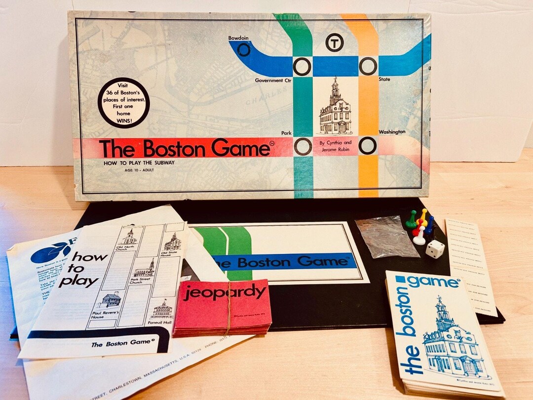 Mbta Games Vintage 1973 the Boston Game Board Game MBTA Subway Map Emporium ...