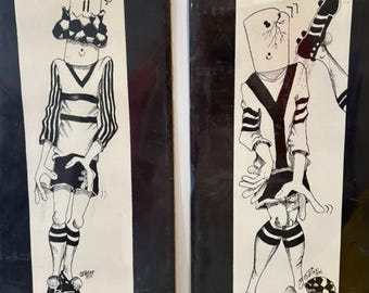 Vintage 1976 Peter Fan Fare Soccer Prints Para Header Free Kick Wall Art Decor Nowy Stary Zapas NOS Fabrycznie Zapieczętowany Plakat Retro Sports Man Cave