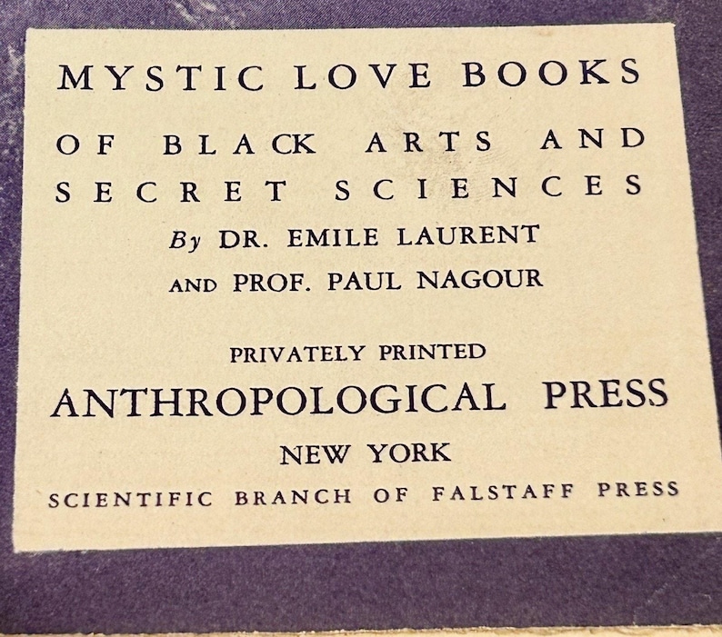 1934 Magica Sexualis Primera Edición Libro de ocultismo Laurent Nagour Falstaff Press Copia limitada numerada Antiguo Raro imagen 7