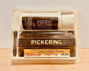 Vintage Pickering RC-4 Plus Record Cleaning Kit, Antistatic Record Care System with Brush and Formula, New Old Stock Vinyl Accessory 1980s